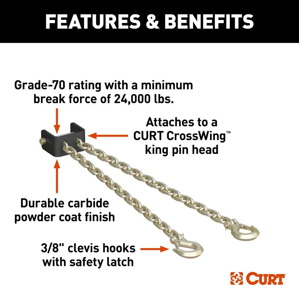 CURT CrossWing Safety Chain Assembly (Basic) | 16613