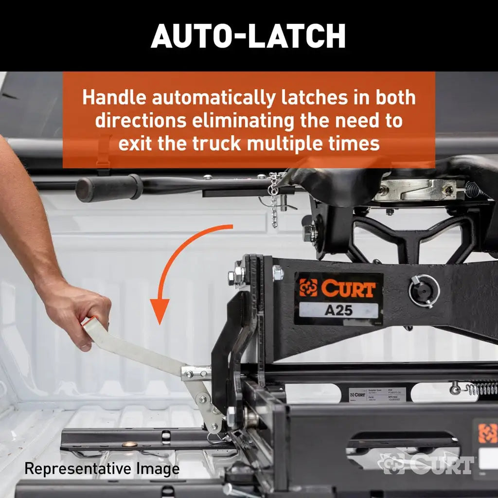 CURT A20 Sliding 5th Wheel Hitch | 16631 | 20K | Includes Rails