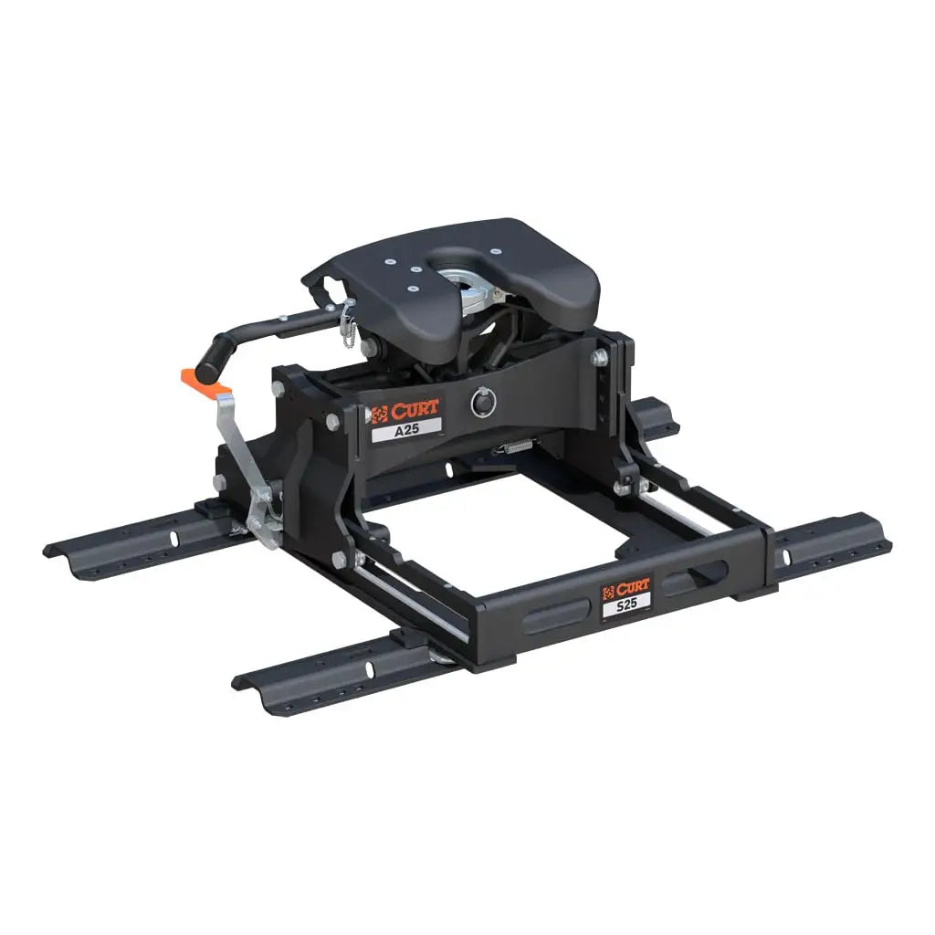 CURT A25 Sliding 5th Wheel Hitch | 16651 | 25K | Includes Rails