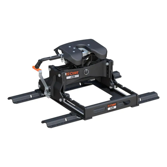 CURT A25 Sliding 5th Wheel Hitch | 16651 | 25K | Includes Rails