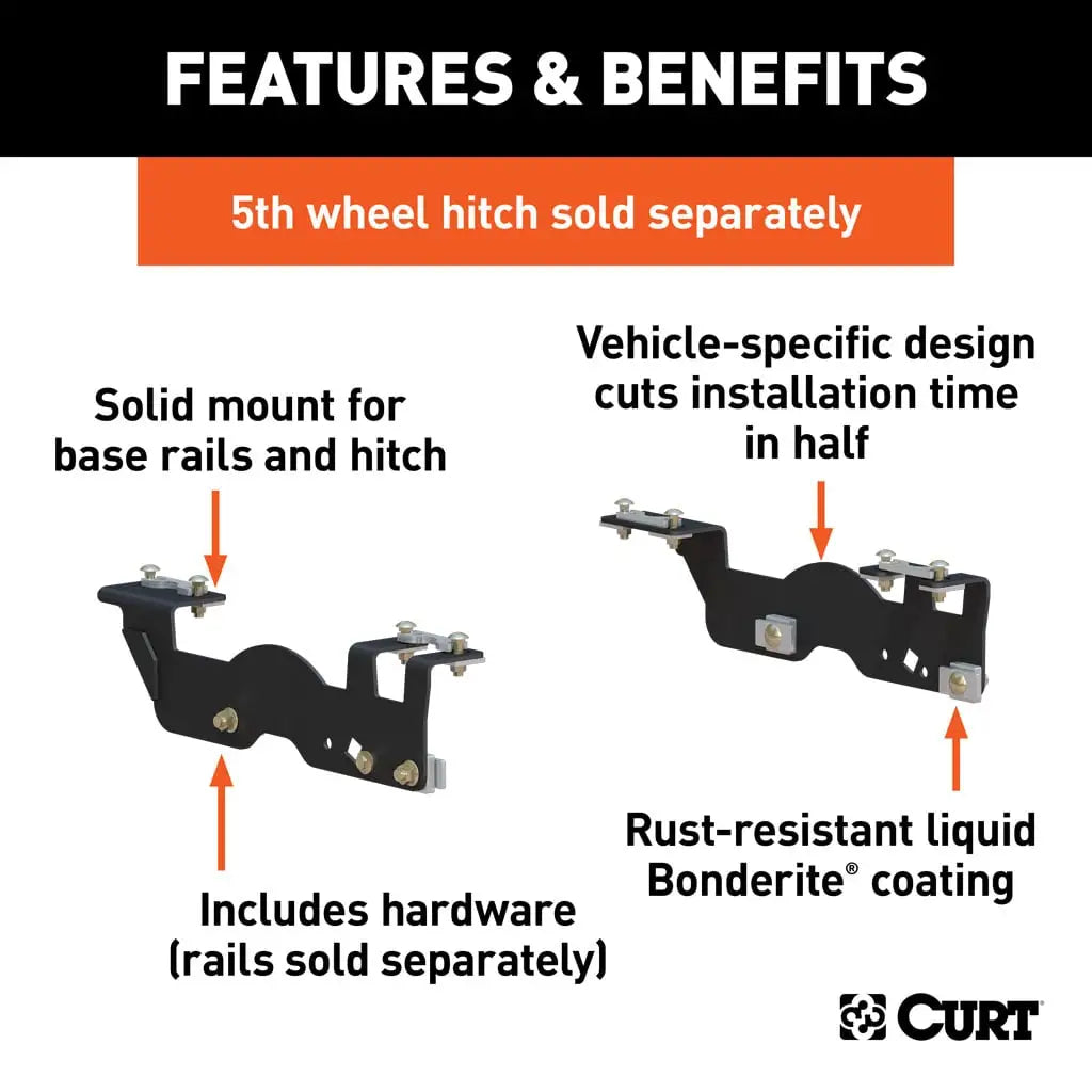 CURT Custom 5th Wheel Brackets | 16911 | Ford F-150