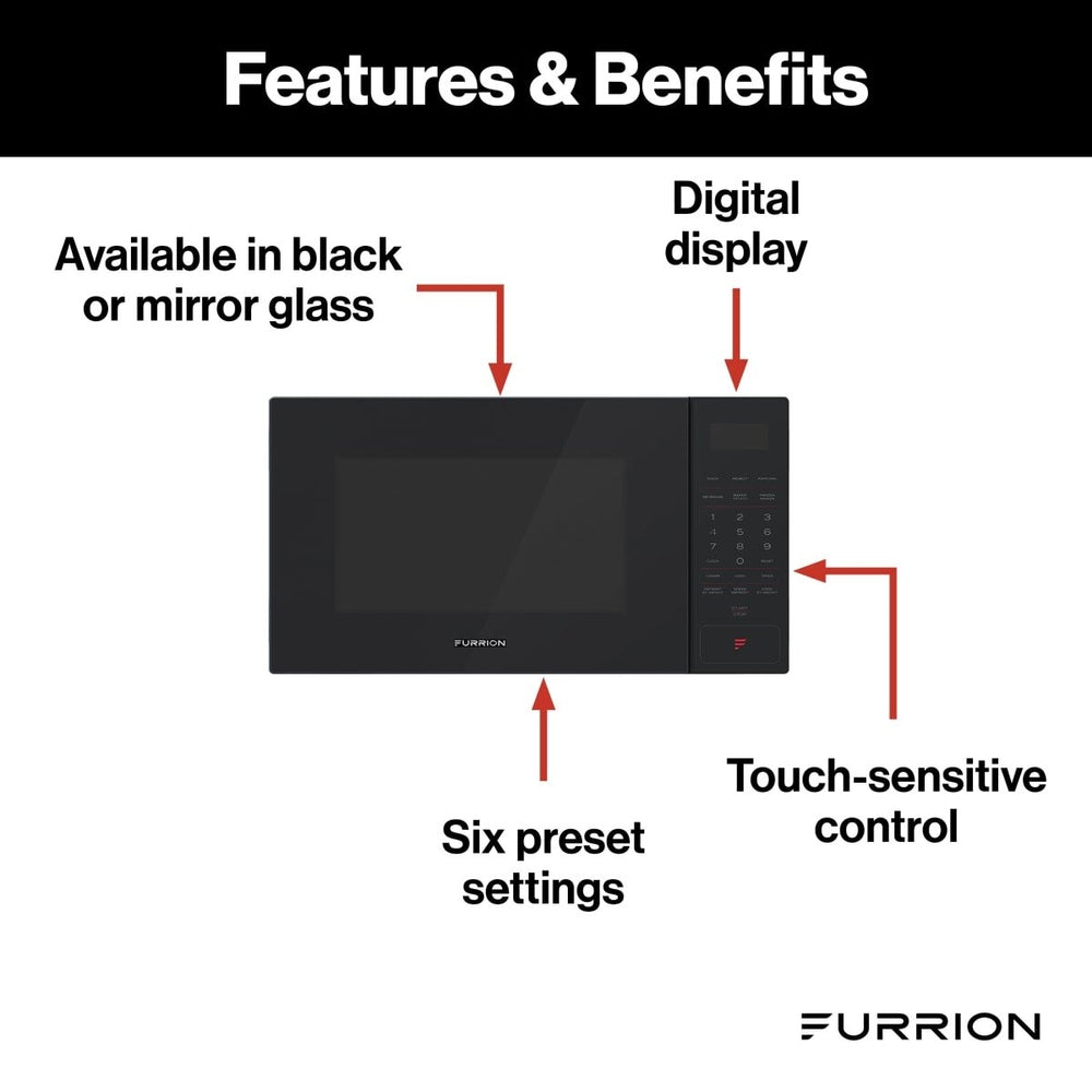 Furrion RV Microwave | FMSN09-BL | 0.9 Cu Ft | 900W | Black