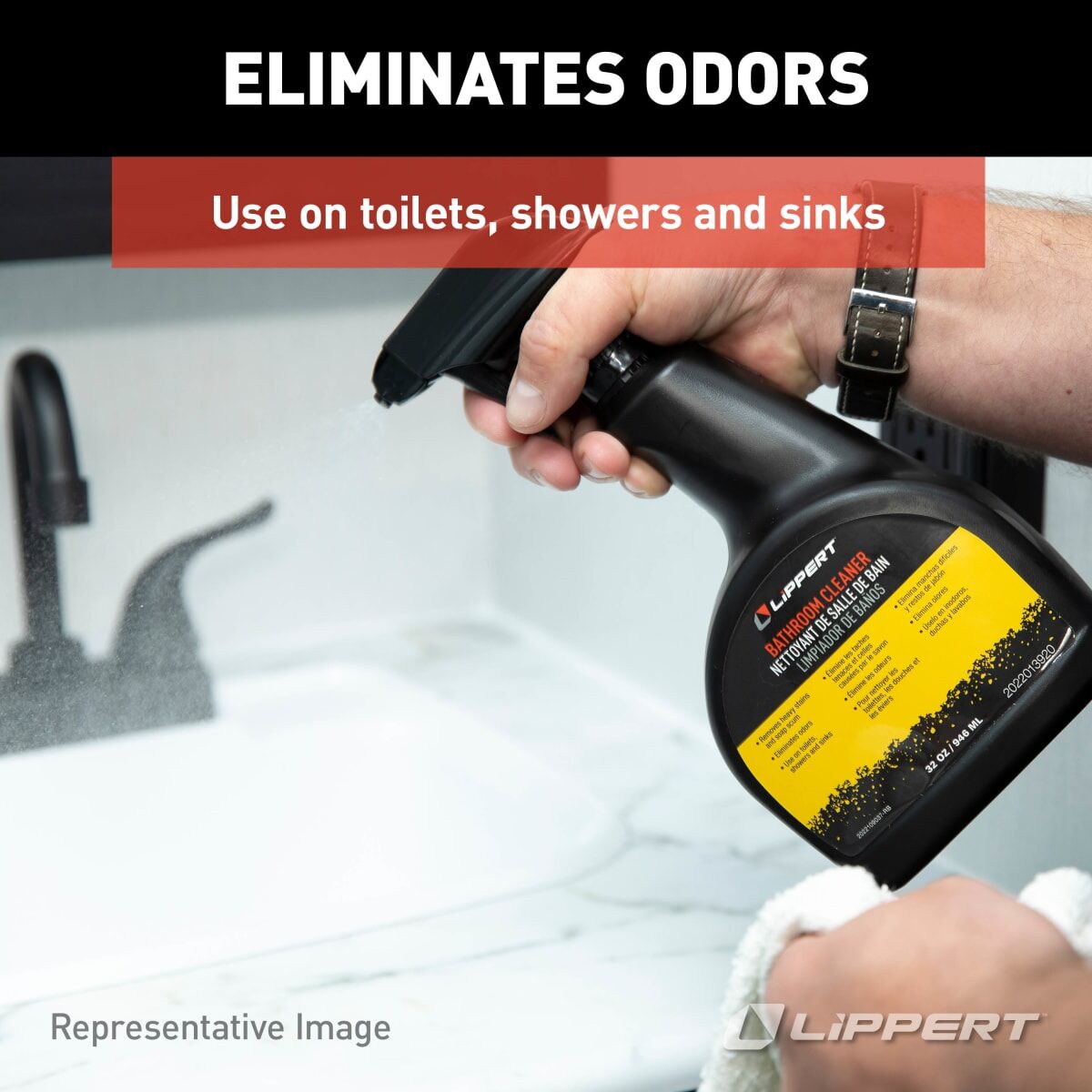 Lippert RV Bathroom Cleaner | 32 oz | Spray | Interior