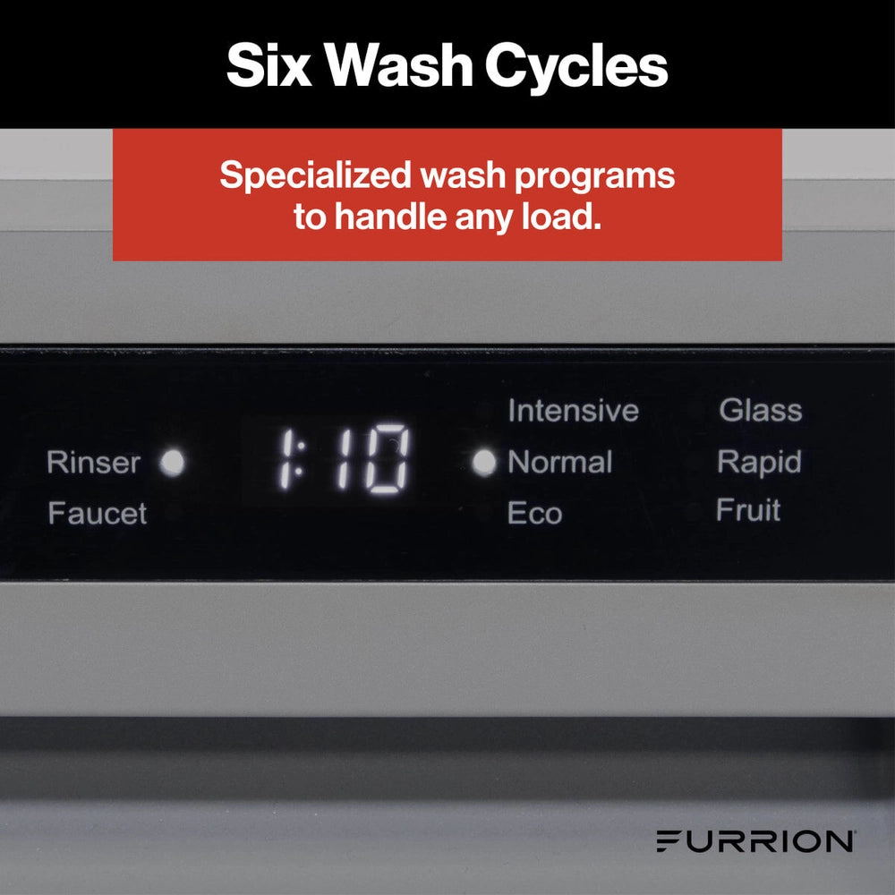 Furrion RV Countertop Dishwasher | FDW18SAC2-SS | 18" | Silver