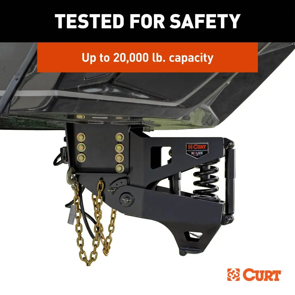 CURT Helux Coil-Spring Gooseneck Pin Box | 2024044575 | 2,350 lb Max Pin Weight | 20K