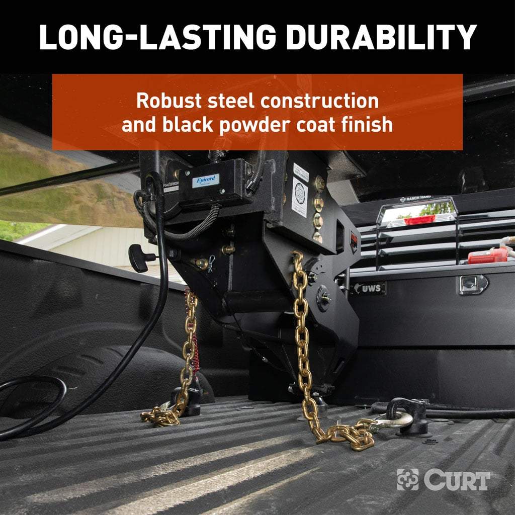 CURT Helux Coil-Spring Gooseneck Pin Box | 2024044577 | 3,900 lb Max Pin Weight | 20K