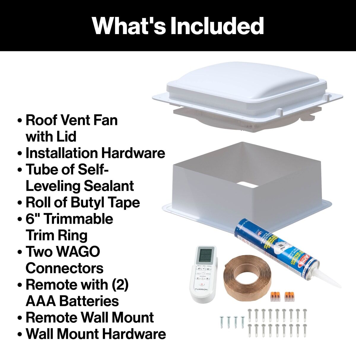 Furrion 14" RV Roof Vent Fan | Electronic Lid | 920 CFM | Grey/White