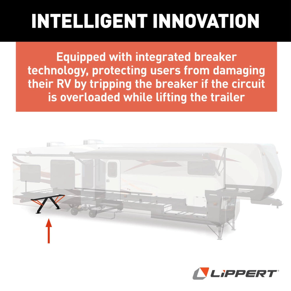 Lippert PSX1 Power RV Stabilizer Jack System | 2025012486 | Black