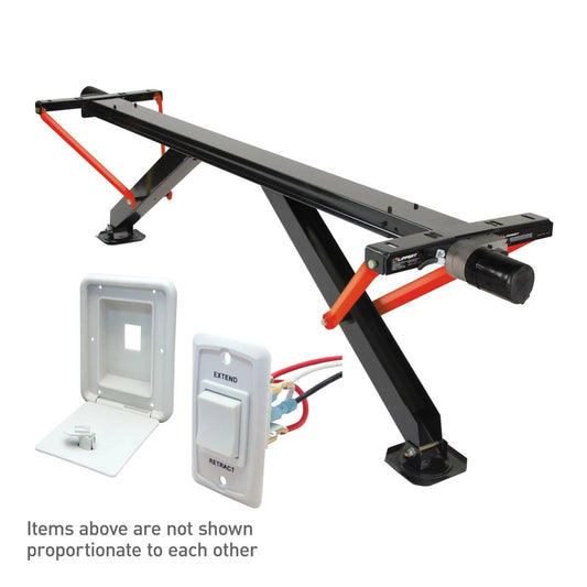 Lippert PSX1 Power RV Stabilizer | 2025012487 | White + Hatch Box