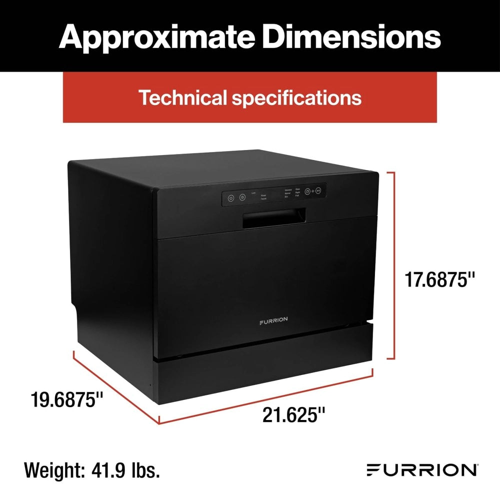 Furrion RV Countertop Dishwasher | FDW18SAC2-BL | 18" | Black