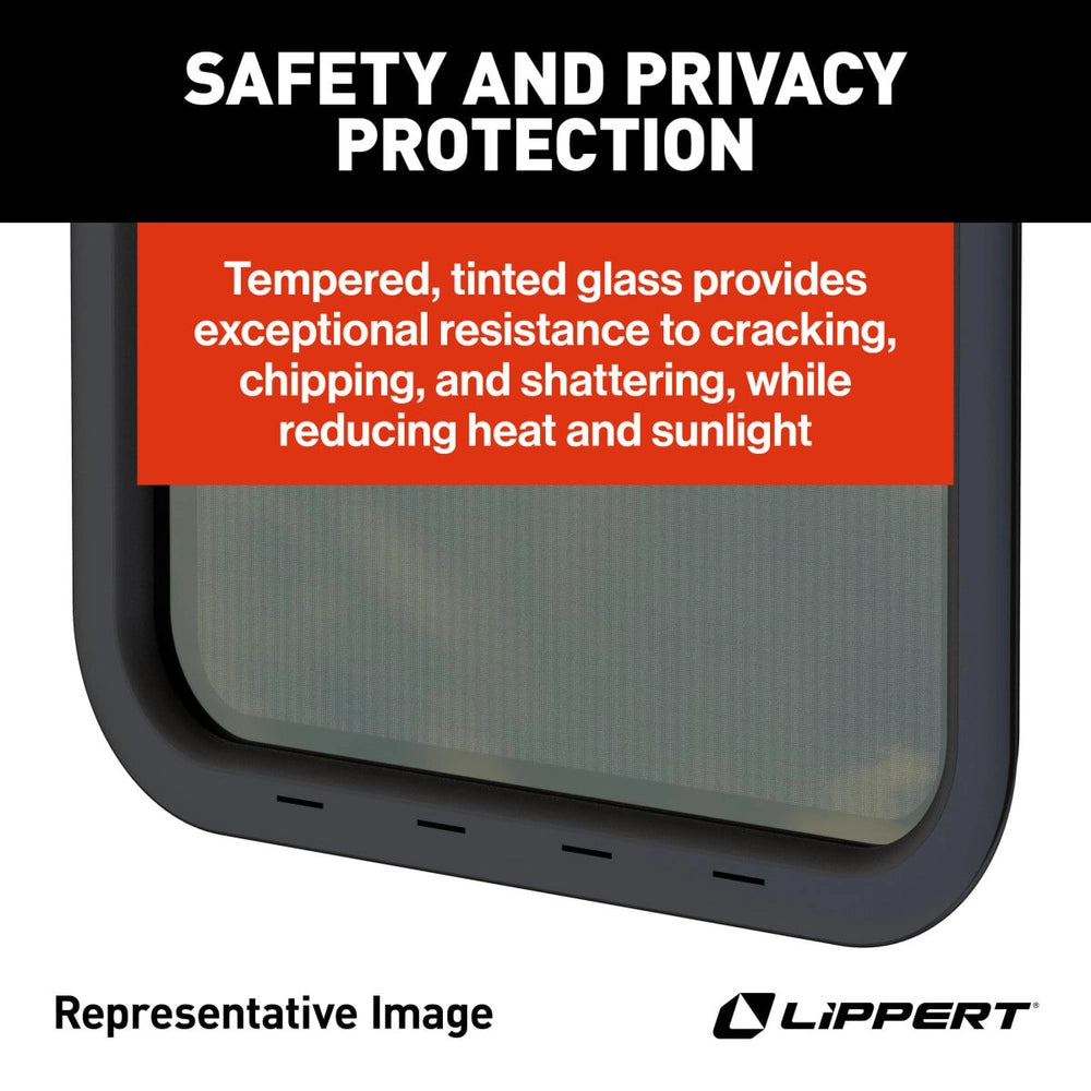 Lippert 8800 RV Window | Vertical Slider Radius | 18"×22" | Kit