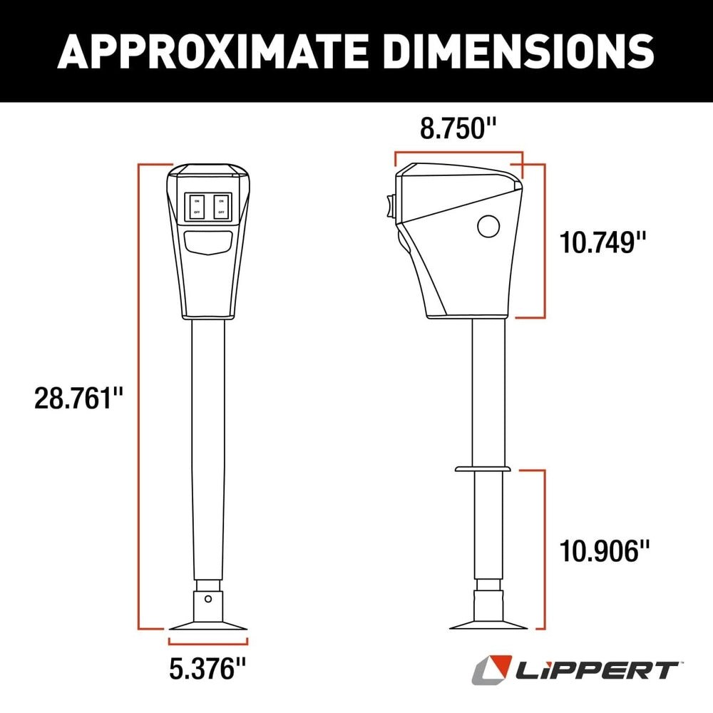 Lippert Power Tongue Jack | 285318 | 3,500 lb | A-Frame | Black