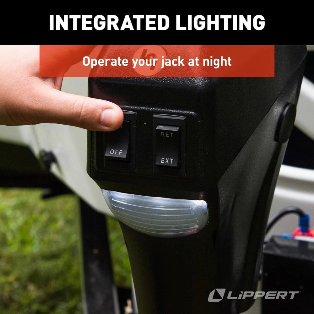 Lippert Power Tongue Jack | 285318 | 3,500 lb | A-Frame | Black