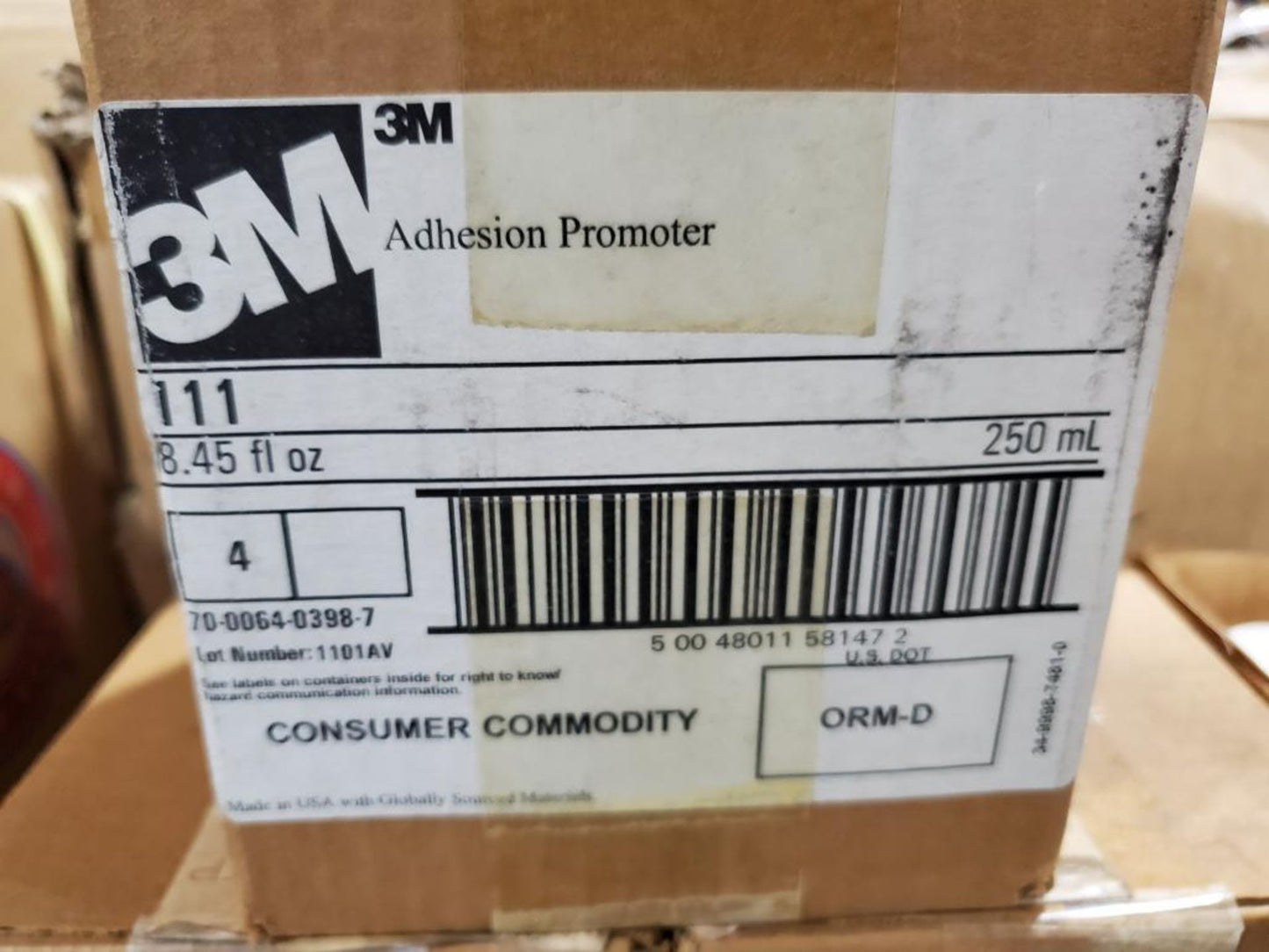 3m Adhesion Promoter 111 250 ML Bottles - Case Of 4 Bottles