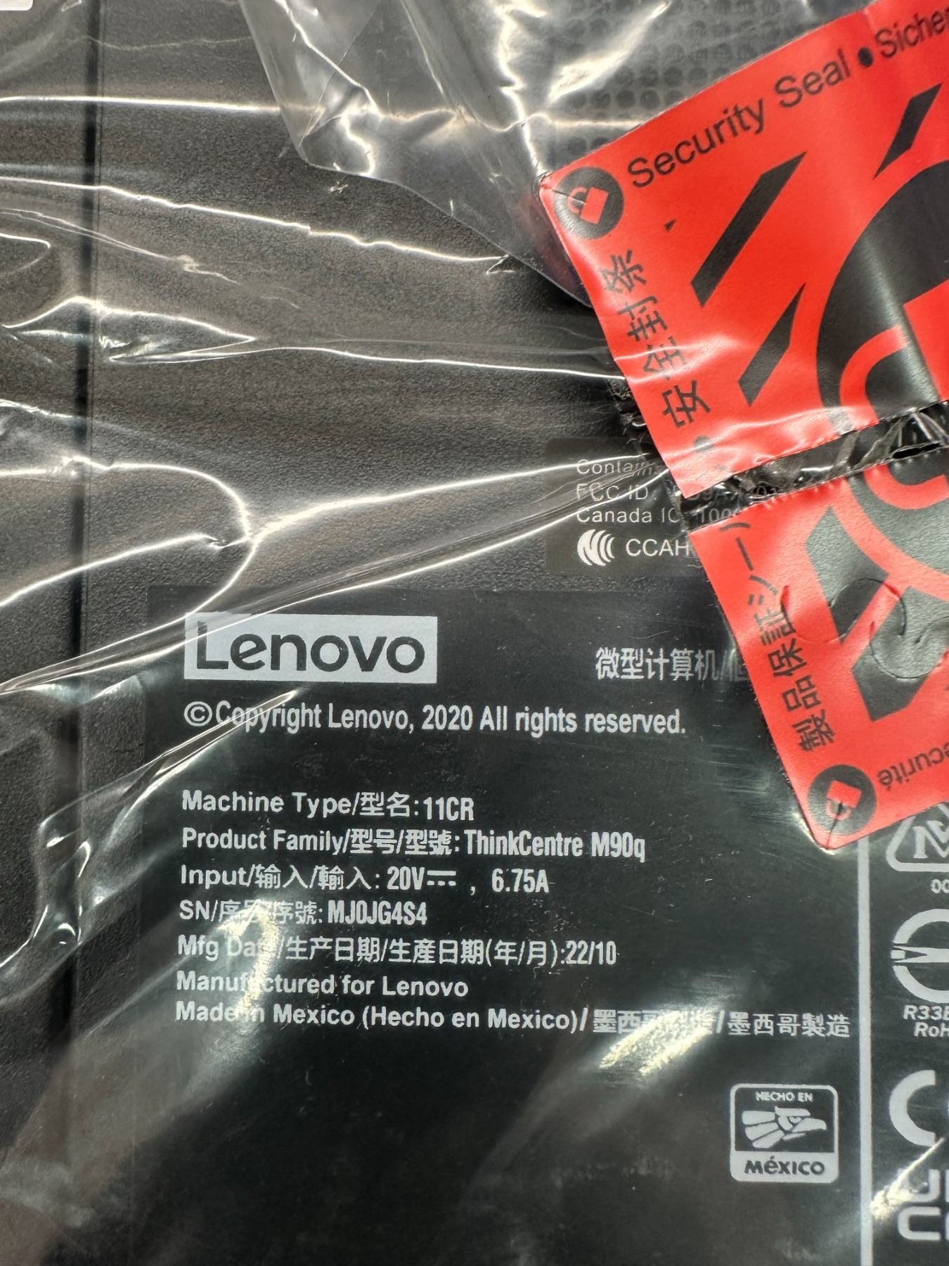 Lenovo ThinkCentre M90q 11cr DDR4 I5-10500 8GB 256GB SSD Windows 11 DG Black NEW