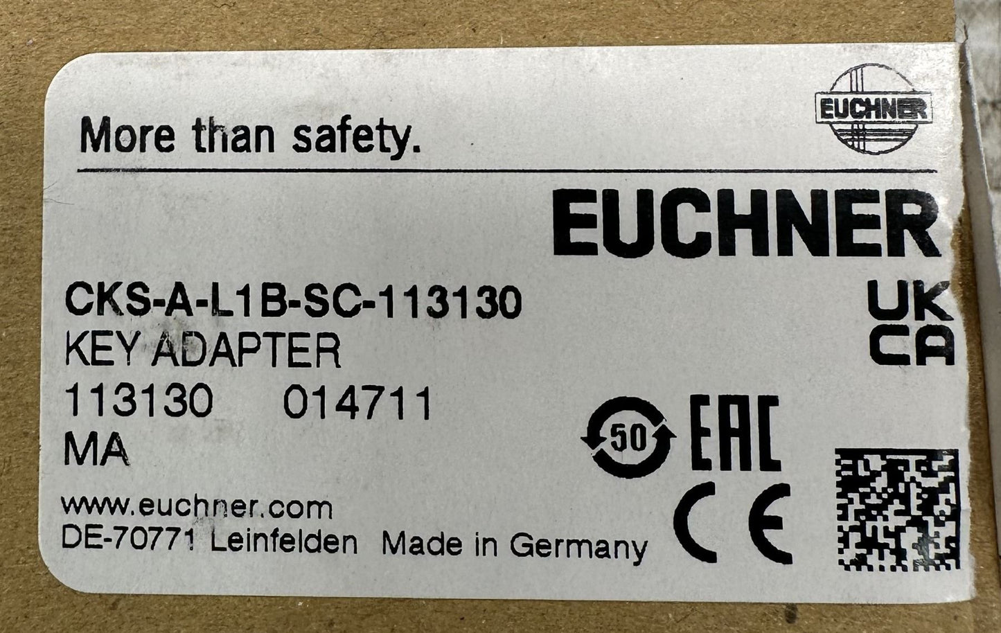 Euchner #CKS-A-L1B-SC-113130 Key Adapter NEW NOB