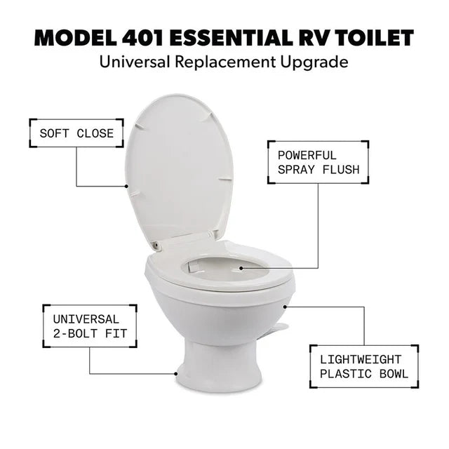 Dometic | 401 RV Toilet | 9610008278 | White | Low Profile
