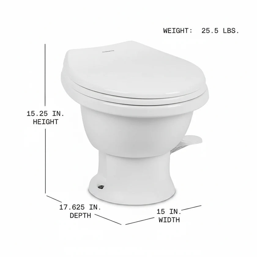 Dometic 411 Low Profile RV Toilet | 9610008263 | White | Porcelain