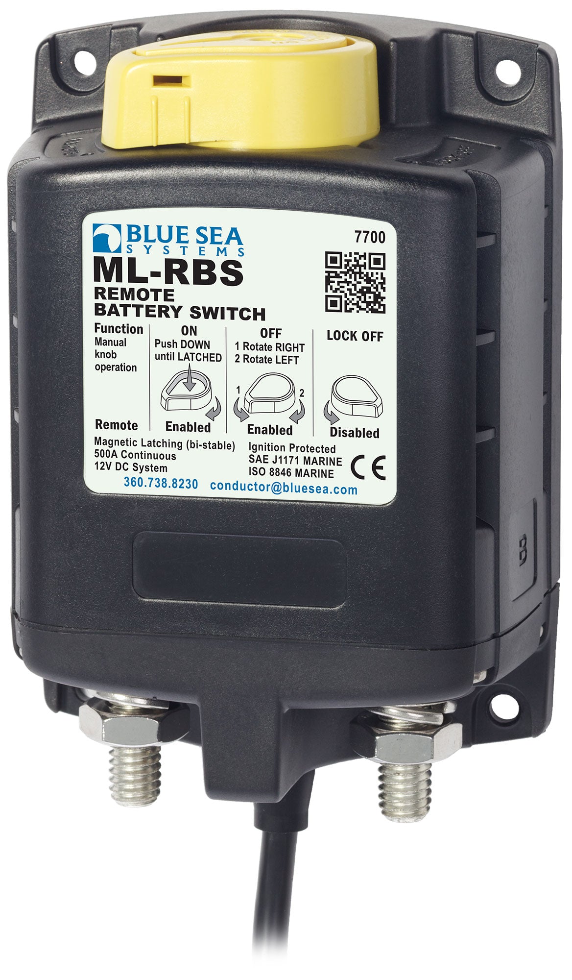Blue Sea Systems ML-RBS Remote Battery Switch 12V 7700100B-BSS