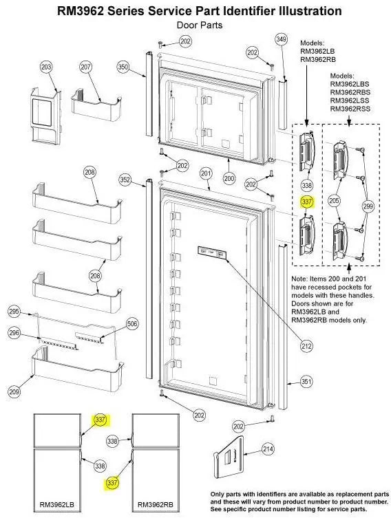 Dometic Refrigerator Door Handle | 3851047047 | RM3762/RM3962