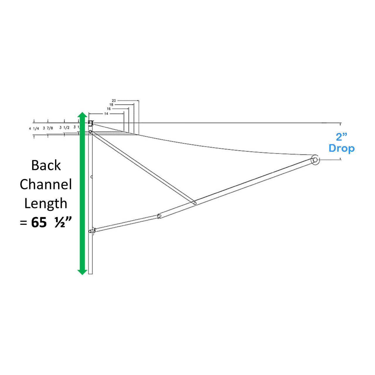 Dometic™ A&E 8952003.400UL RV 9100 Power Awning Arm Hardware Kit - Reduced Pitch - Black