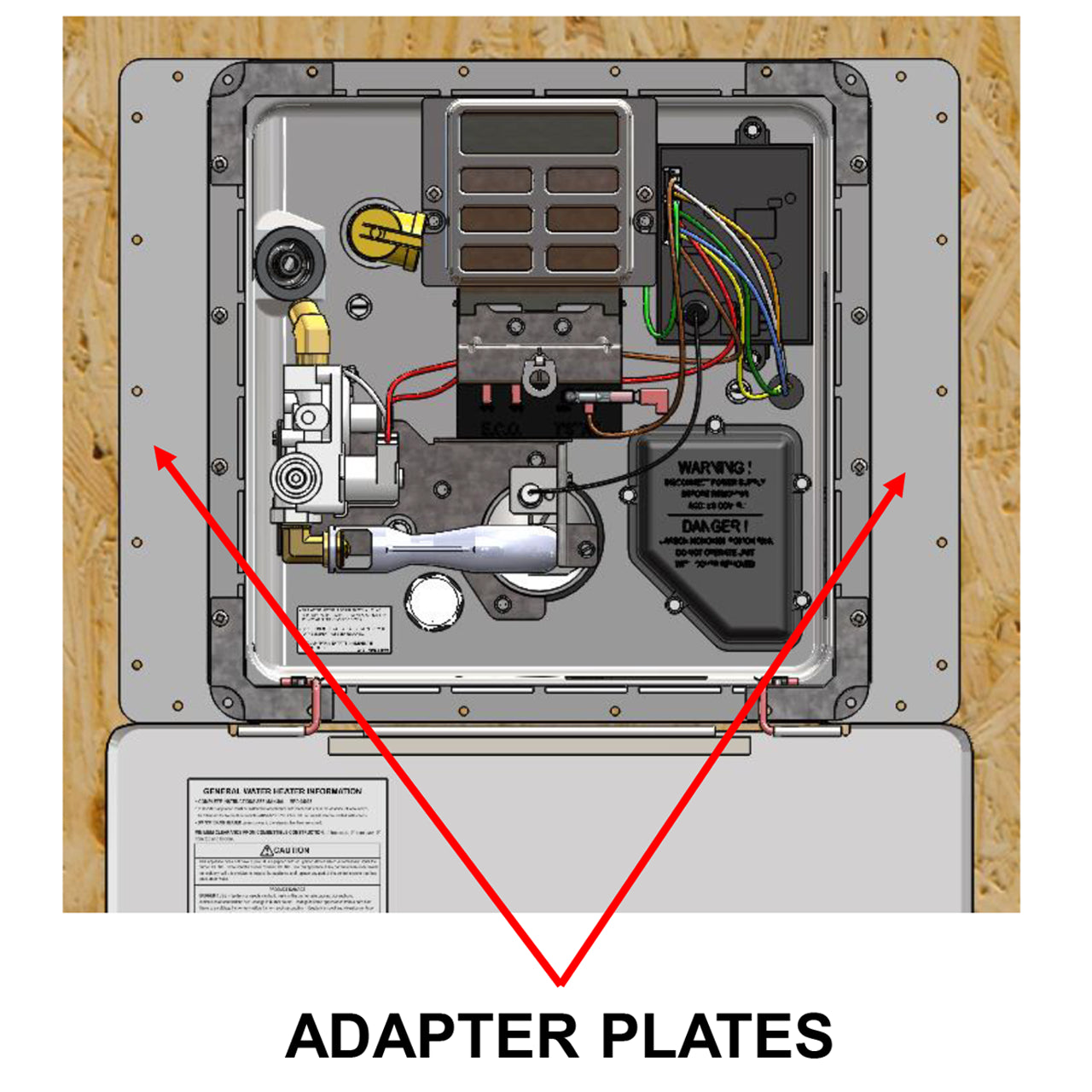 Dometic RV Water Heater Door Conversion Kit | 94951 | 6 Gal | Black