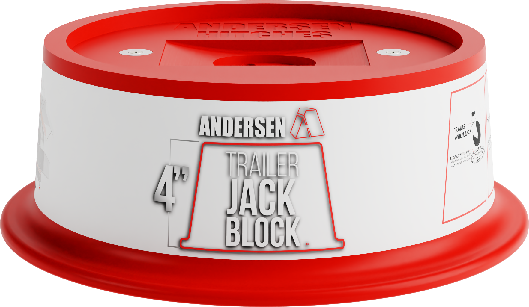 Andersen 3684 4-inch magnetic trailer jack block, red