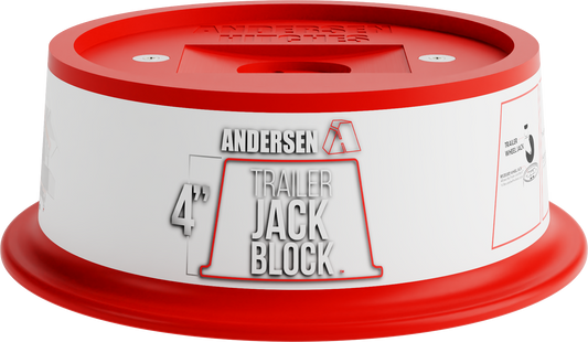 Andersen 3684 4-inch magnetic trailer jack block, red