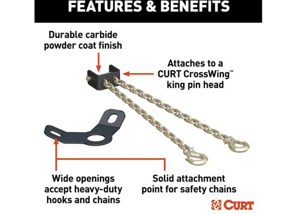 CURT CrossWing Safety Chain Assembly with Gooseneck Anchor Plate | 16614