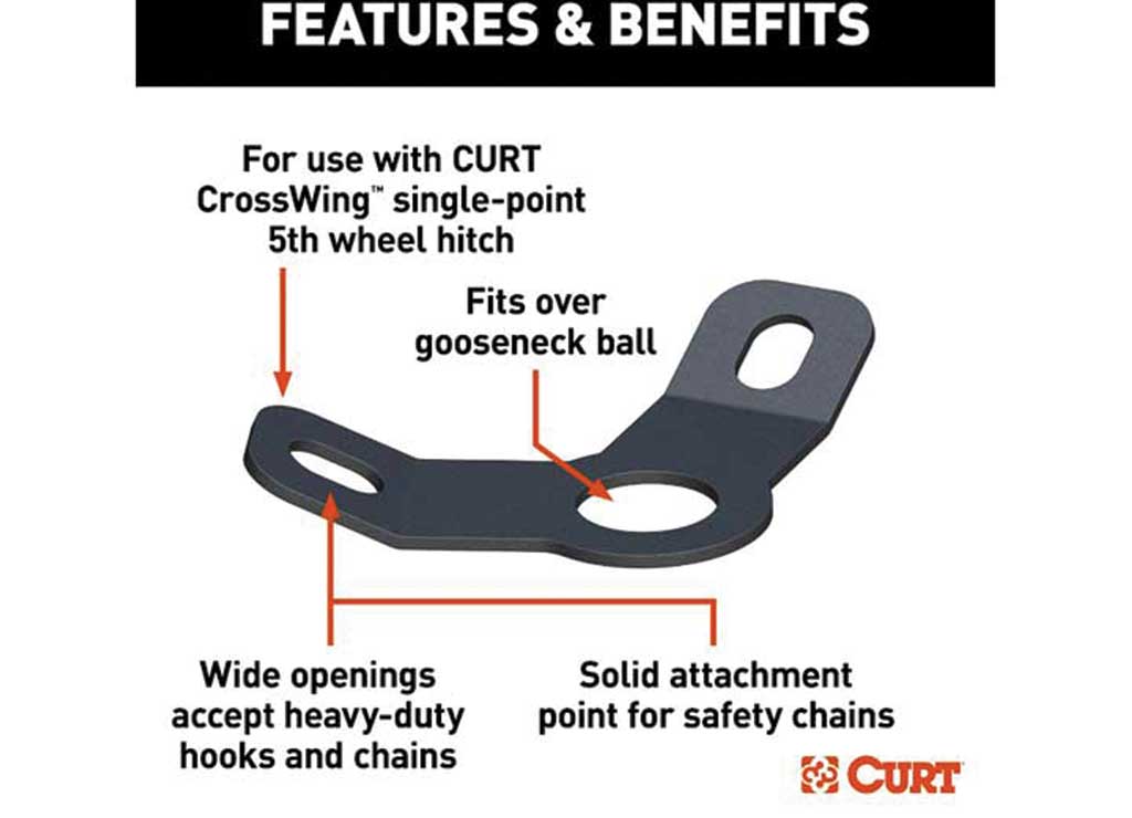 CURT CrossWing Safety Chain Anchor Plate for Gooseneck Ball | 16615