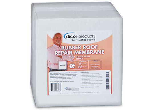 Dicor Corp. 533RM-6 ROOF REPAIR MEMBRANE EPDM TPO RV 6' x 25' Roll - WHITE