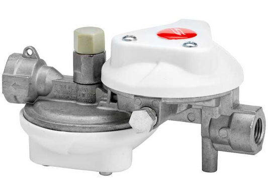 Suburban Horizontal Propane Regulator With Shut Off Valve, 1/4" Female NPT x 3/8" Female NPT, 160K BTU