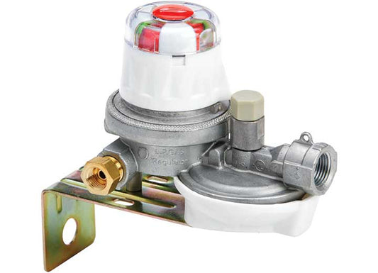 Suburban Automatic Changeover Regulator With Shut Off Valve, 1/4" Inverted Flare x 3/8" Female NPT, 160,000 BTU