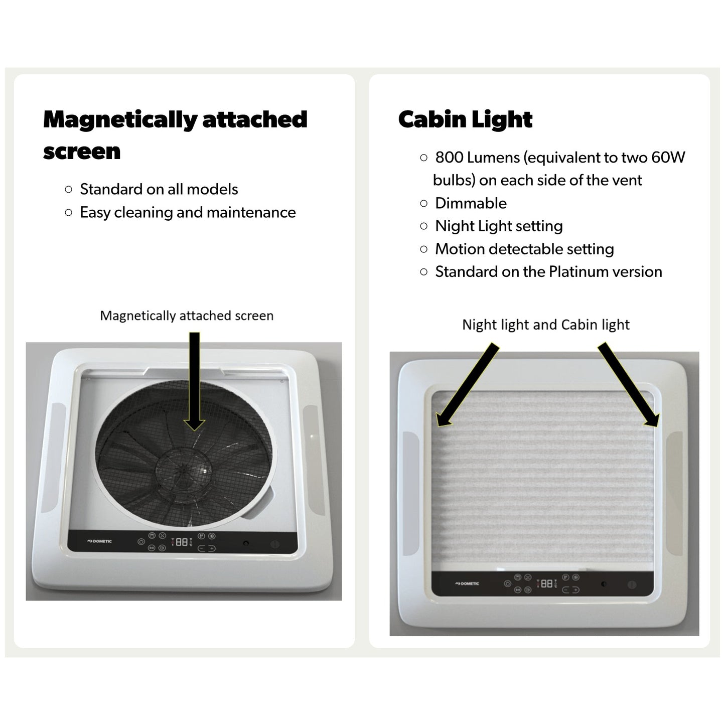 Dometic FA75 Fan-Tastic Vent Roof Fan Complete (Black) (9610007182)