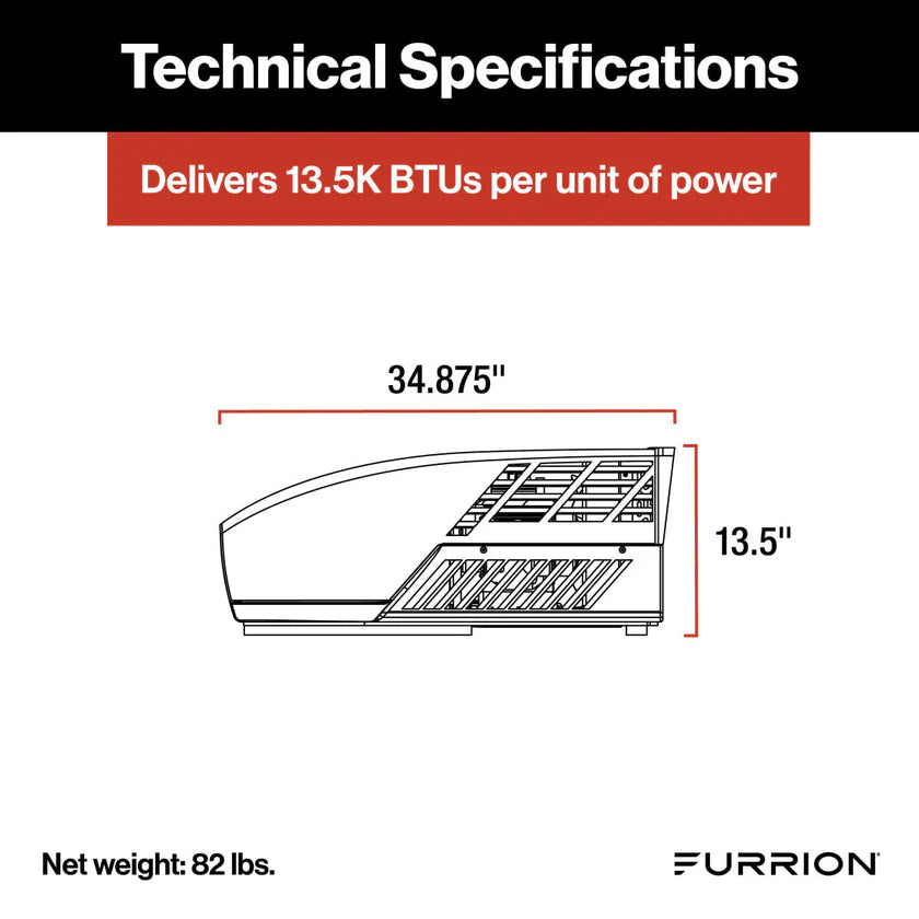 Furrion | Chill HE Air Conditioner | 2024042635 | FACR13HESA2-PS-AM | 13,500 BTU | Black | R32