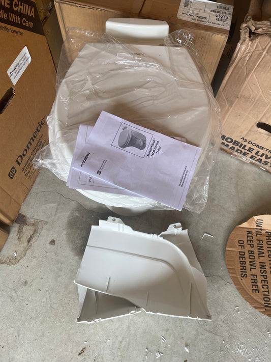 Dometic 7640 Master Flush Ceramic Toilet, White 304764001