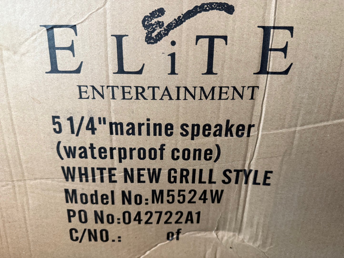 Elite Entertainment 2 Pack White Speakers 5524W 5.25" 5 1/4" Boat Marine RV