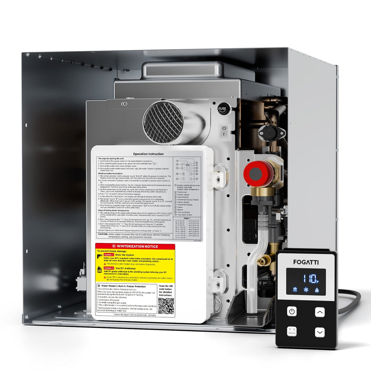 Fogatti InstaShower Tankless RV Water Heater | 48K-66K BTU | 6 Models