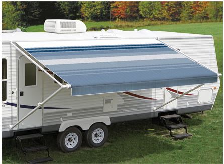 Carefree Fiesta Patio Awning w/ Alumaguard | 12'-21' | Black/Gray Dune