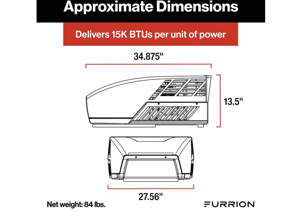 Furrion | Chill HE Air Conditioner | 2024042635 | FACR13HESA2-PS-AM | 13,500 BTU | White | R32