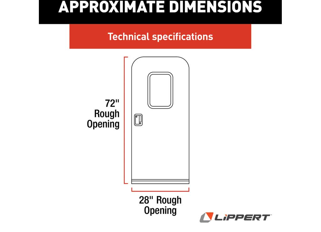 Right Hinge RV Radius Entry Door with Screen Door with Drip Cap & Threshold - 28" x 72" (Polar White, White Window Frame) V000040165