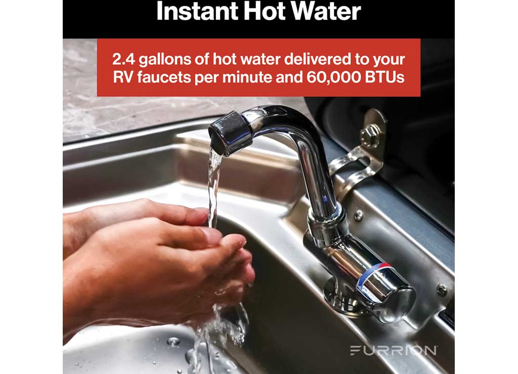 Furrion Tankless RV Water Heater | 60K BTU | 2.4 GPM | Antifreeze