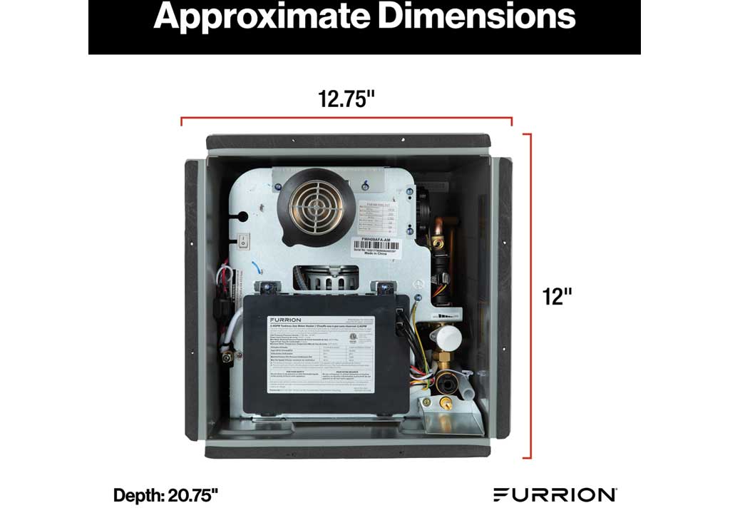 Furrion Tankless RV Water Heater | 60K BTU | 2.4 GPM | Antifreeze
