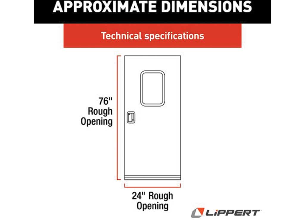 Lippert Components 24" x 76" Polar White RH Square Entry Door V000042625