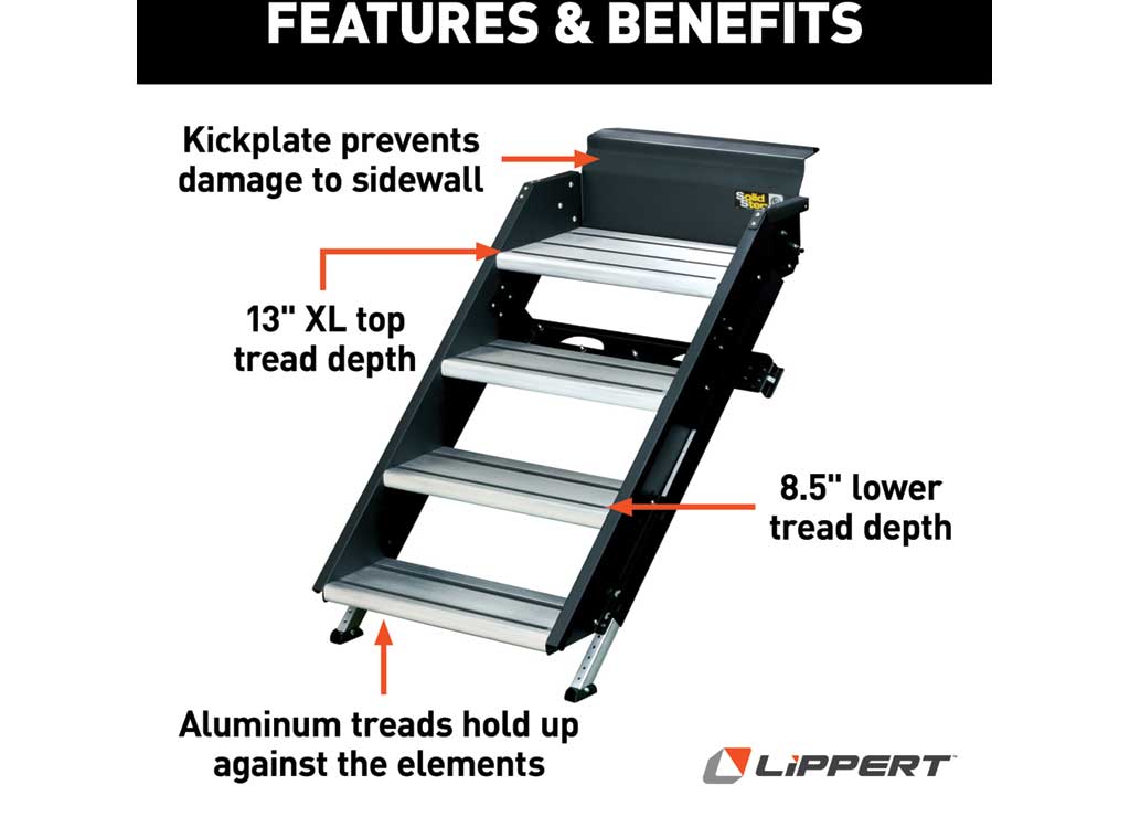 Lippert SolidStep Fold-Down RV Premium Quad Steps - 29-36" Width 791575