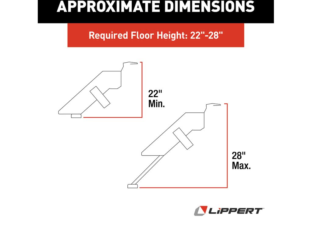 Lippert SolidStep Fold-Down RV Double Steps - 25-28.9" Width - 733931