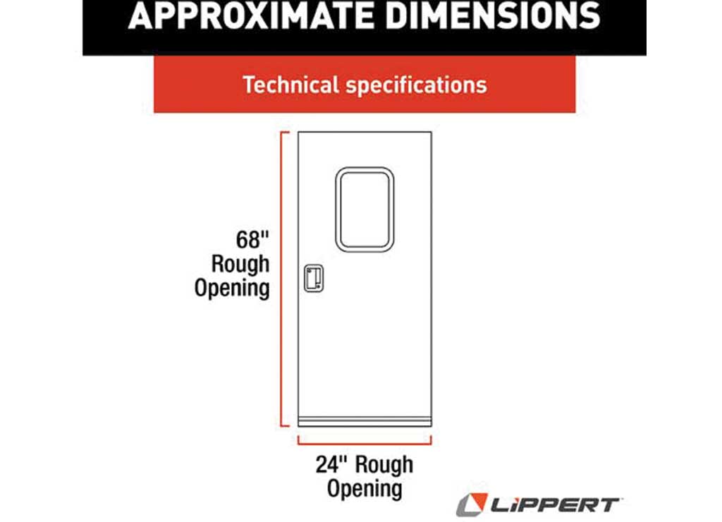 Lippert V000042629 RH Polar White Square Corner Entry Door