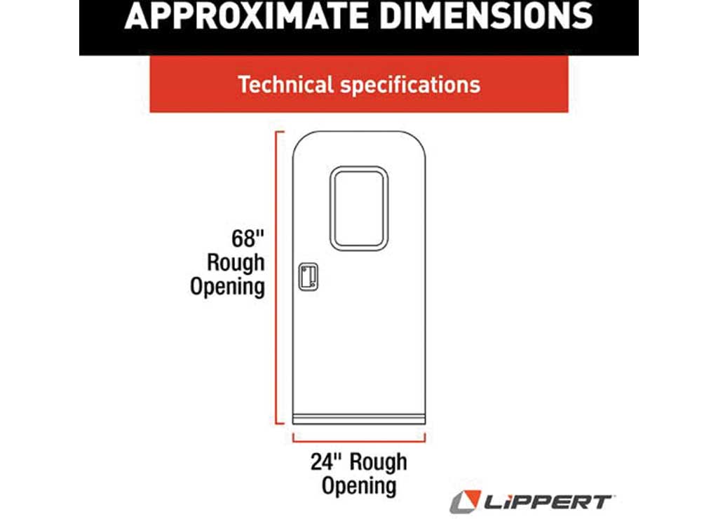 Lippert Components 24" x 68" Polar White RH Radius Entry Door V000042326