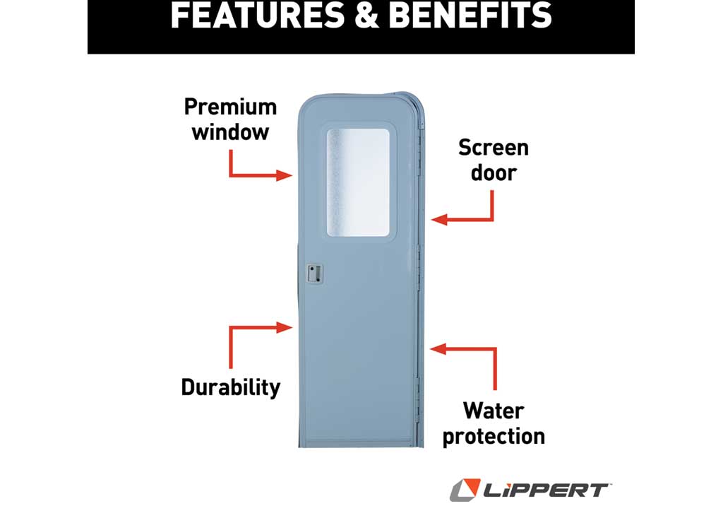 Lippert Components 24" x 68" Polar White RH Radius Entry Door V000042326