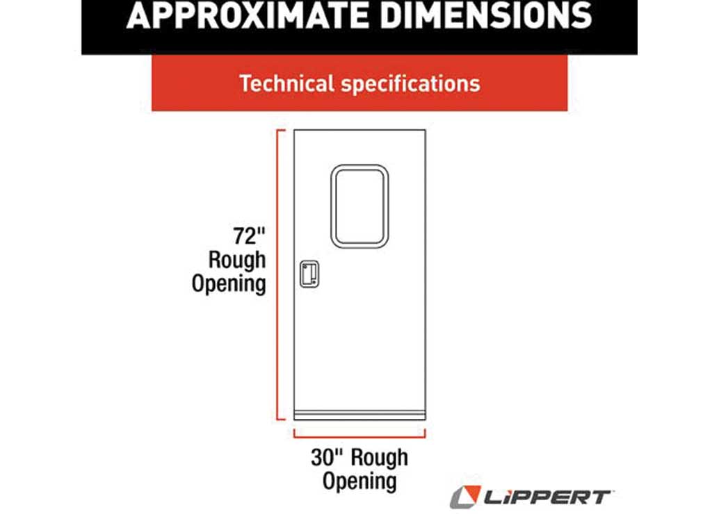 Lippert V000149585 30IN X 72IN RH RV SQUARE ENTRY DOOR POLAR WHITE